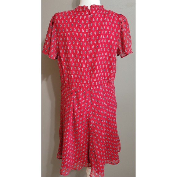 NWT Loft Red Paisley Chiffon Dress - Picture 3 of 7